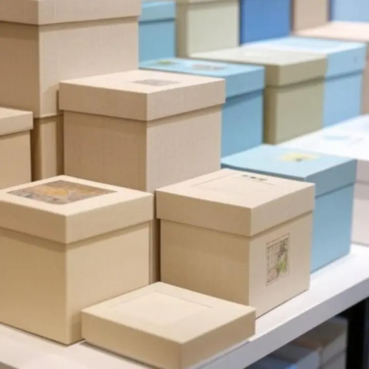 Starannie ułożone pudełka puzzli w ciepłej, przytulnej aranżacji