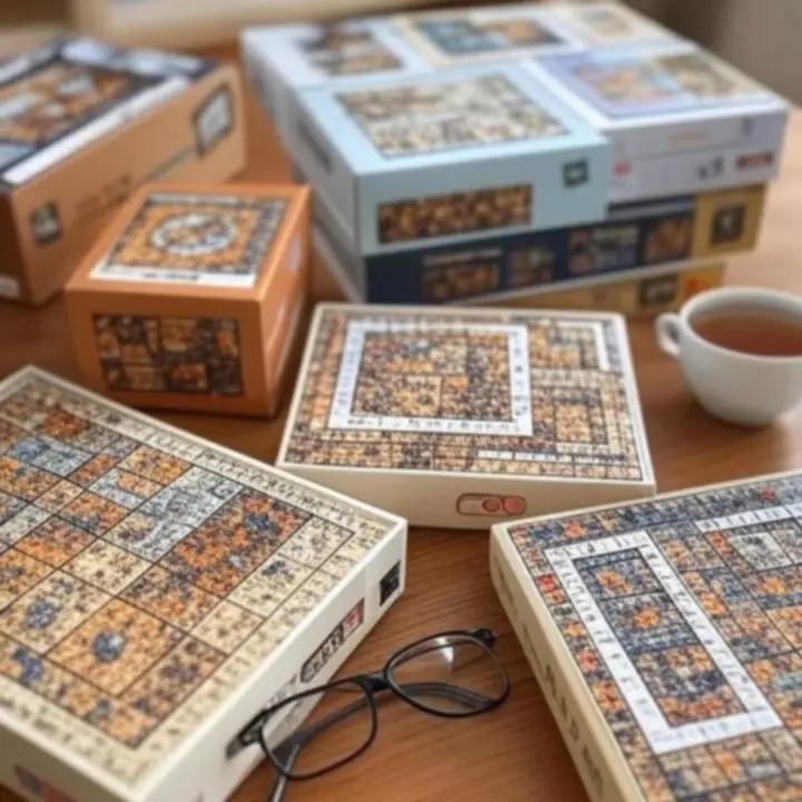 Kolekcja wymagających puzzli z tysiącami drobnych elementów dla zaawansowanych